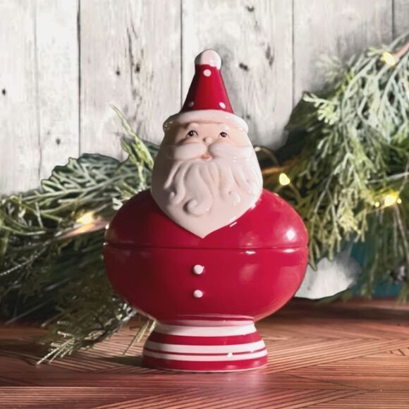 johanna parker Other - Johanna Parker Nostalgic Santa Candy Dish Canister NWT